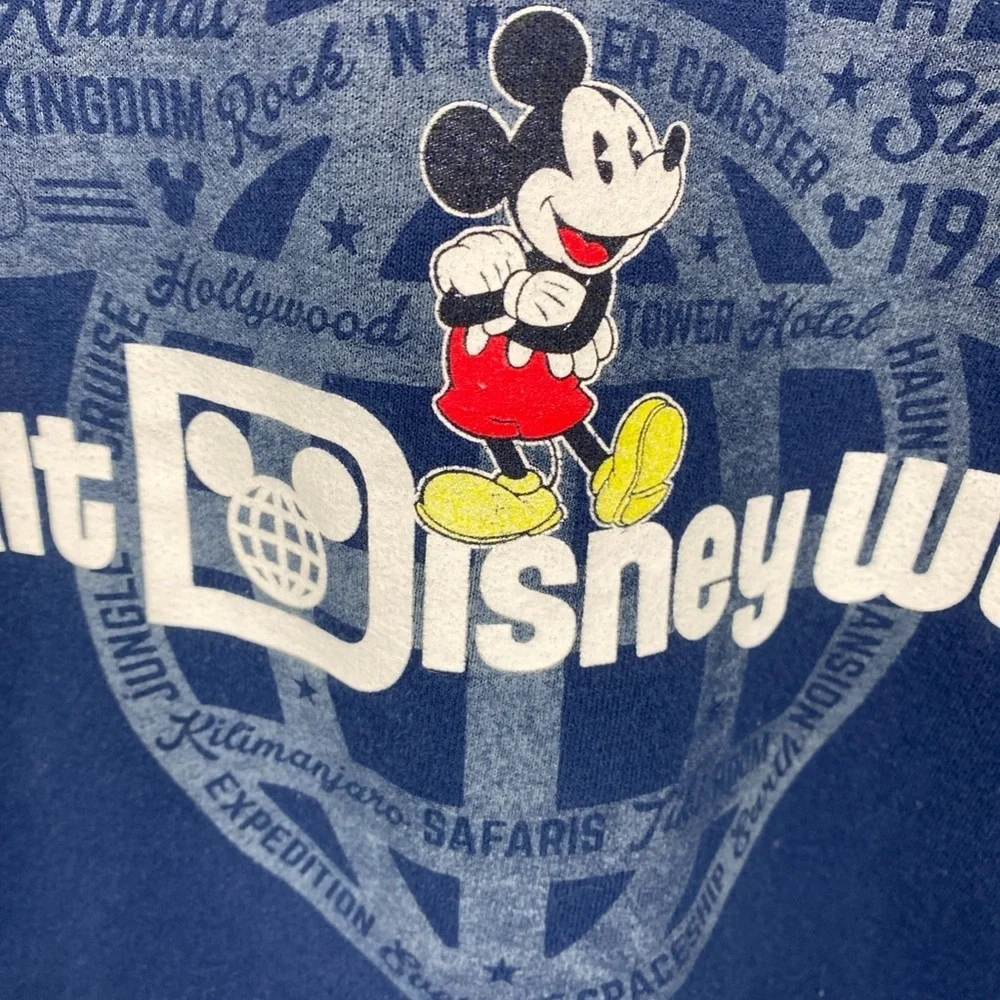 Disney Parks Walt Disney World Hoodie Blue Sweatshirt Park Small Women Hanes